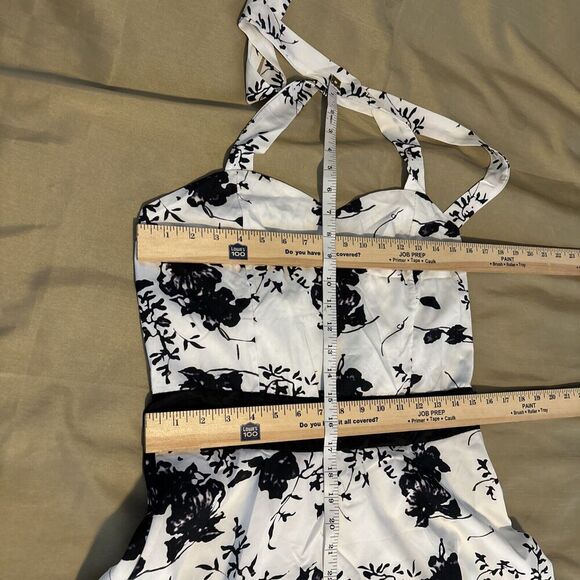 GUI Hua Tia Women Dress XL Straps Fit & Flare Layered Floral Pattern Below Knee - Picture 8 of 9